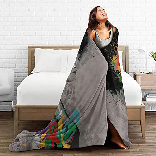Ezyes African American Girl Flannel Throw Blankets Afro Woman Fleece Blanket Soft And Cozy 60"X50" #TOP4