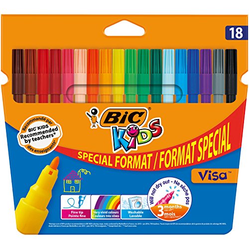 BIC 9117381 Kids Visa Pack de 18 Feutres de Coloriage