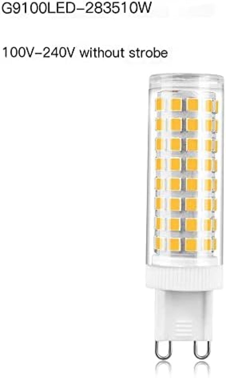 Luces De Amplio Voltaje 10 Unids/Lote G9 Luz De Maíz Led Sin Parpadeo Cerámica 2835-100LED 10W AC100-240V Bombilla Led G9 Lámpara De Ahorro De Energía Bombillas para El Hogar,Blanco Natural 4000-4