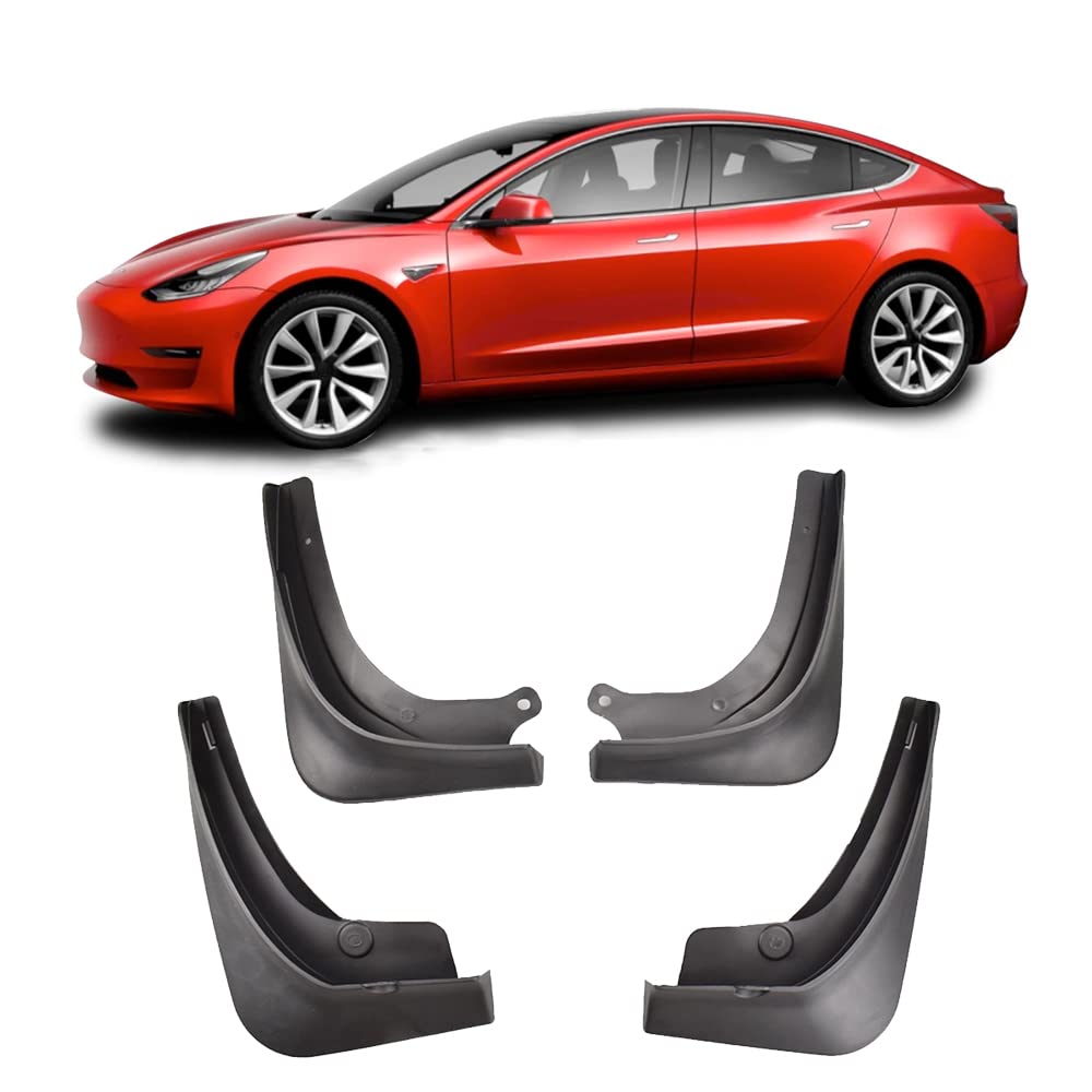 dogii dogii Mud Flaps Splash Guards Compatible for Tesla Model 3 Set of Four 2016 2017 2018 2019 2020 2021 2022