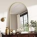 Koioplie Bogenförmiger Wandspiegel, 40 x 60 cm, Aluminiumrahmen mit Eingefasstem Rand, 5 mm Spiegelglas, Gold, Dekorativer Spiegel für Waschtisch, Flur und Schlafzimmer, Wandmontage