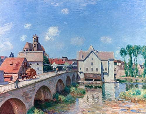 Tableau Toile Alfred Sisley Le Pont de Moret - Décoration Murale Peinture Art 60x90