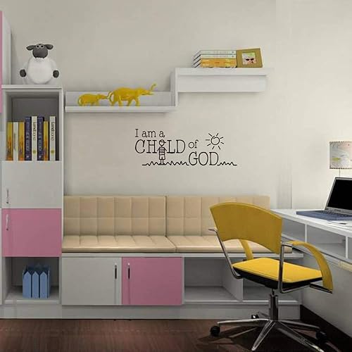 Miniatura 4 de Calcomanía de vinilo con texto en inglés "I am a Child of God" (Soy un hijo de Dios) con letras talladas, citas cristianas, arte para decoración del