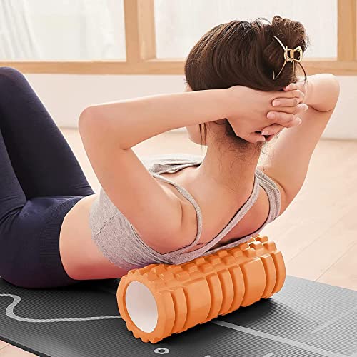 Image of Bodylastics 45cms Foam Roller for Pre & Post Workout Sessions, Deep Tissue Massage, Relief from Muscle Pain (45 cms, Orange)