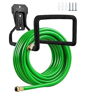 Hicuho Gartenschlauchhalter Wandmontage Metallschlauch-Aufbewahrungsregal 1 Stück