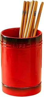 TYMYYS Estante De Drenaje Colorido, Escurridor De Cubiertos De Cerámica para Palillos, Soporte para Cubiertos, Soporte para Palillos para Cocina -rojo-10x10x15.5cm
