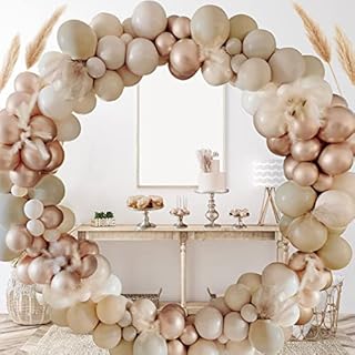 Balloon Arch Kit, Nude Balloon Garland,Beige Cream Apricot Double-Stuffed Party Decoration for Retro Boho Wedding Baby Shower Bridal Engagement Anniversary Birthday Party
