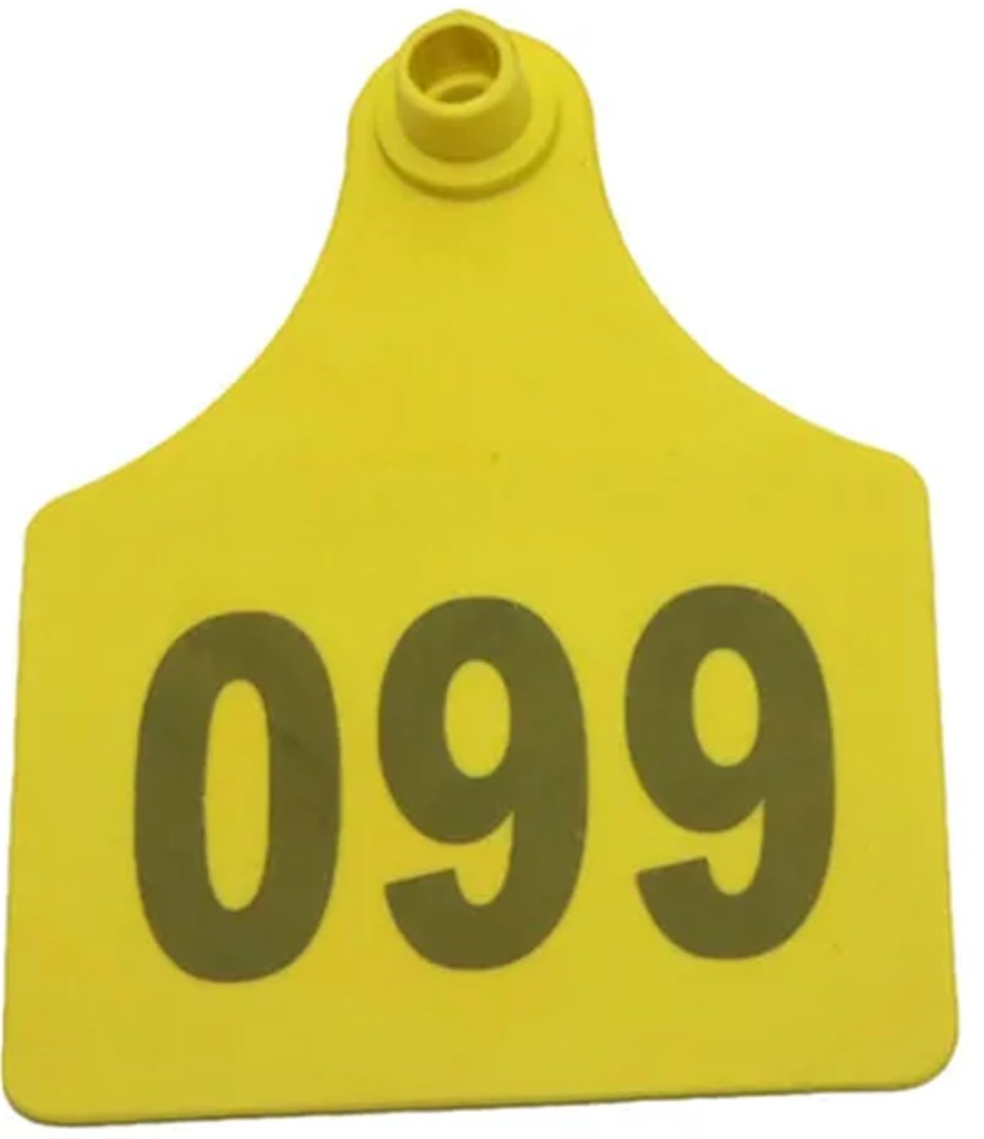 Targhette auricolari per bovini, 100 pezzi, per bovini, mucche, pecore, 98 x 75 mm, in TPU, numerate 001-100 (giallo)