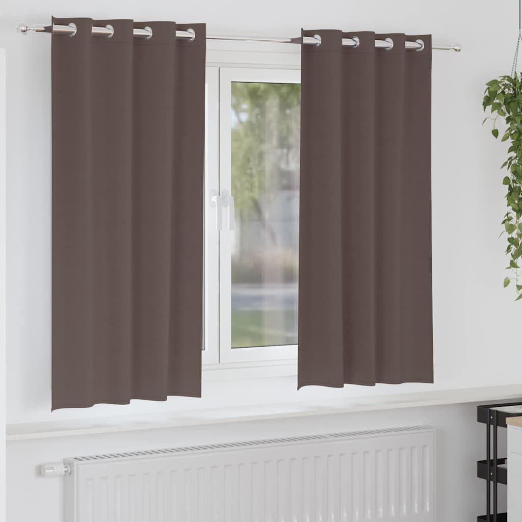 Rideau occultant anti vis-à-vis et lumière lot de 2 rideaux marron 175x140cm