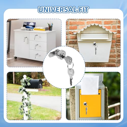 Image of NBPLUS 10 Pack Mailbox Lock for L-1172C, USPS Mail Box Latch Tool Box Lock, C9100 Letterbox Lock with 3 Keys and C7120 Cam Replacement Accessories, Nickel Finish