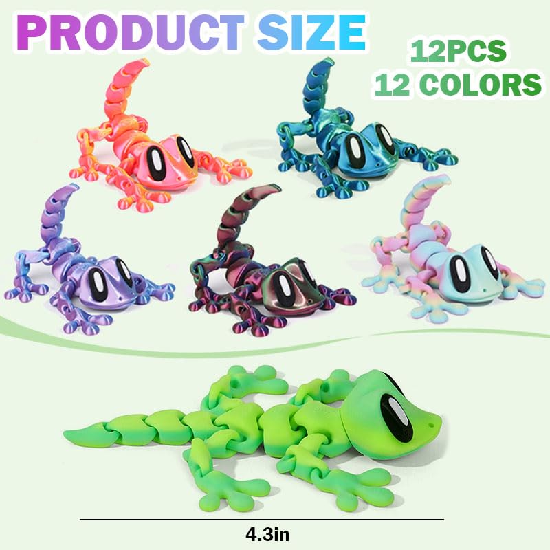 12 piezas iman gecko 3D para refrigerador colorido miniatura 2