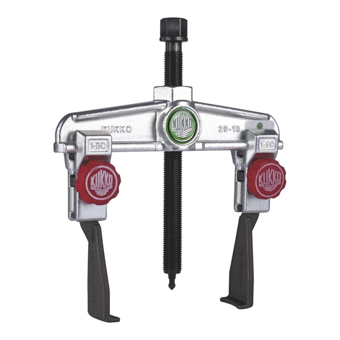 KUKKO 20-10+S - Extractor de rodamientos universal de 2 patas para espacios angostos con regulación rápida (120x100 mm)