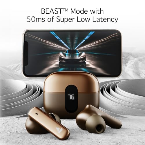 Image of boAt Airdopes 181 Pro TWS Earbuds with 100 Hours Playback, 4 Mics ENx Technology, Beast Mode, ASAP Charge, Bluetooth v5.3 (Mocha Elegance)