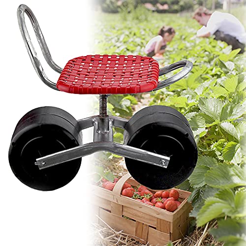 HIMAPETTR Rollsitz Für Gartenarbeit, Garten Scoot Mit Drehsitz, 360° Drehbarer, Höhenverstellbarer, Bis 200kg Belastbar, for Garden Home and Workshop Work Cover