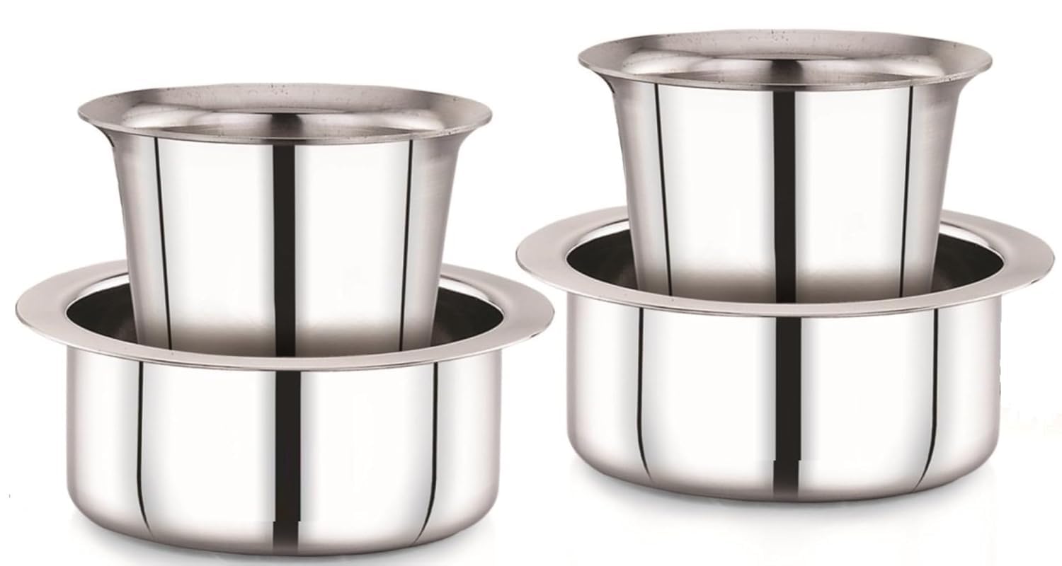 Dabara Dabra Set 2 Piece Traditional Cup &amp; Saucer Set, 120 ML Indian Style Tea &amp; Coffee Serving Tumbler Pair for Home, Office &amp; Daily Use