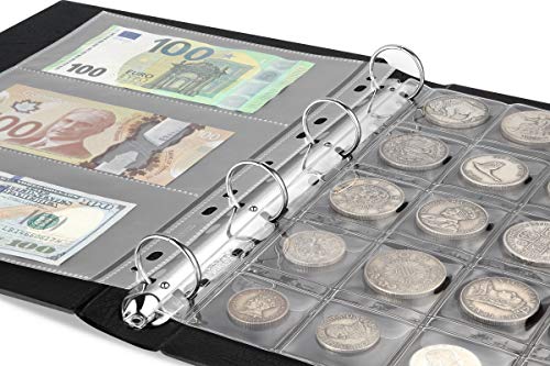 Mudor 4 Ring Classic Binder ,Empty Binder Albums Stockbook For Stamps, Documents, Coins, Bank Notes Classic Binder(Blue) #TOP2