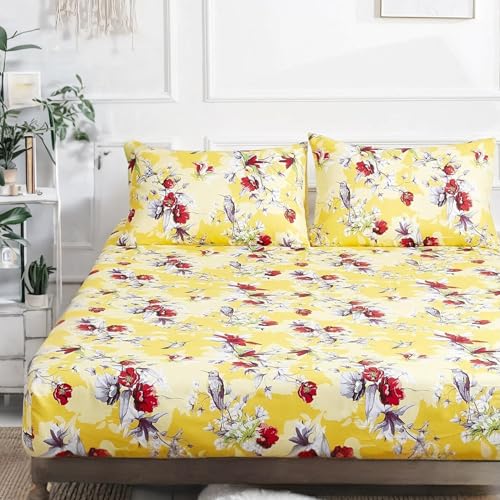 DaDa Bedding Radiant Sunshine Birds Floral Yellow...
