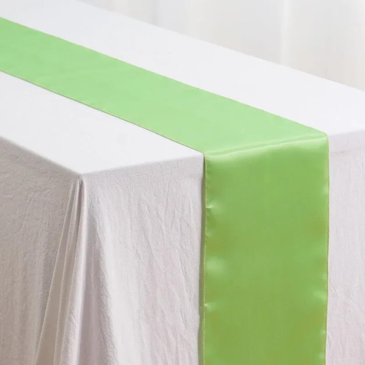 Satin Table Runner 12 x 108 Inch Silk-Like Long Table Runners for Birthday Parties, Engagements, Wedding, Banquet Decorations