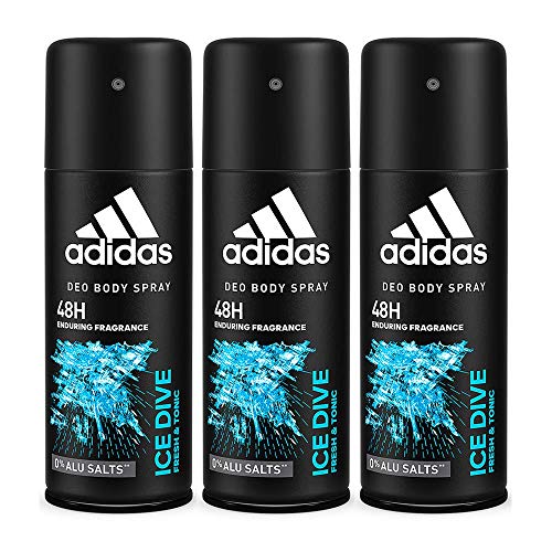 Ice Dive Deodorant Body Spray for Men 5 Oz (3 Pack)