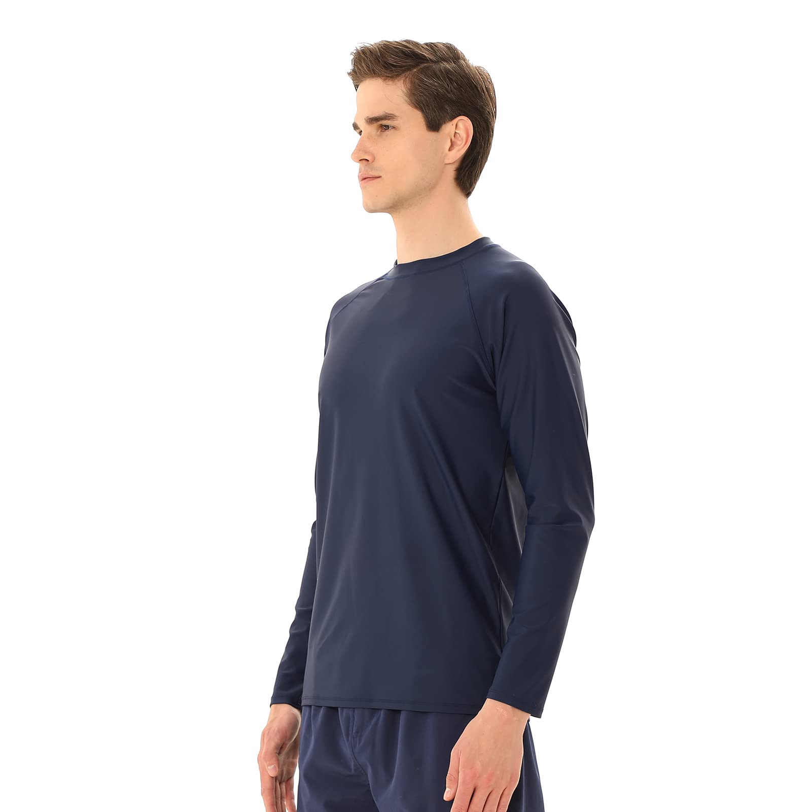 Tee Shirt Anti-UV Homme à Manche Longue Rashguard UPF 50+ Maillot de Bain Hauts T-Shirt de Sport Séchage Rapide