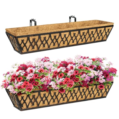 Karlliu 2 Pack 30 Inch Window Boxes Planters Railing Planter