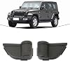 Door Cup Holder Storage Box for Jeep Wrangler JK JKU 2011-2017, ABS Plastic Front Side Door Pocket Organizer with Non-Slip Liner, Black (Pair)