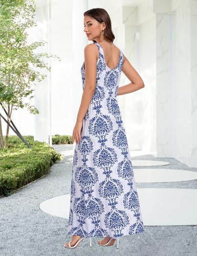 Image of Lacavocor Womens Summer Maxi Dress Tank Top Sleeveless Long Dresses