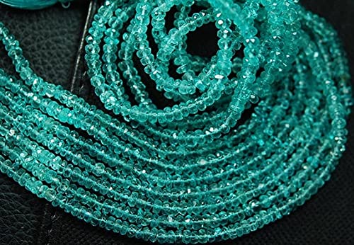 Perles en apatite bleu vert de qualité AAA pour joaillerie fine