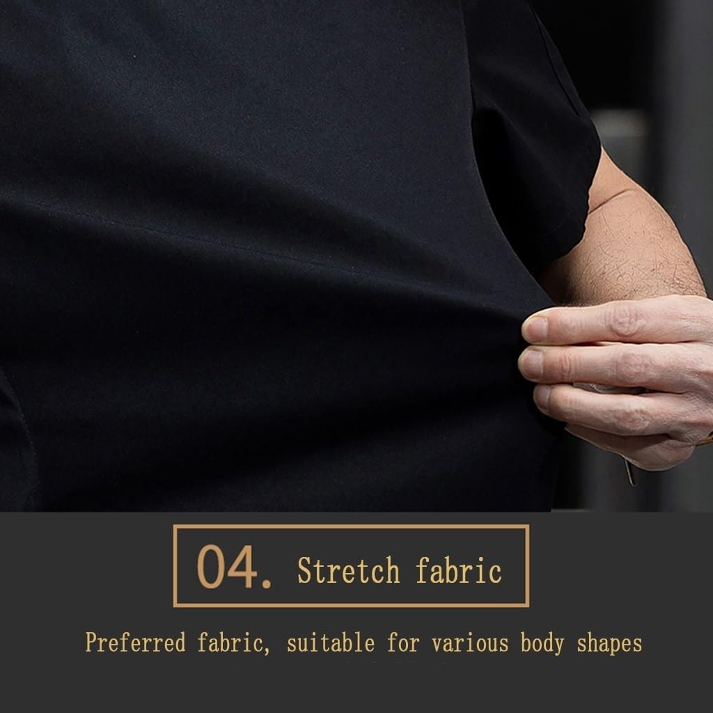 Unisex Short Sleeve Chef Coat for Men Women Kitchen Chef Uniform Breathable Apparel Restaurant Cooking Workwear