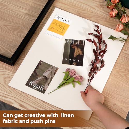 Image of Muzilife 16x20 Shadow Box Frame in Black with MDF Wood Frame and Soft Linen Back, Large Shadow Box Display Case for Memorabilia, Photos, Flowers for Wall or Tabletop Display with 8 pins