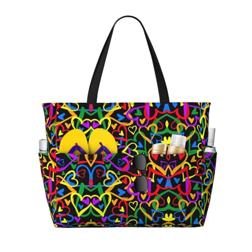 Sac shopping arc-en-ciel grand sac de travail pour femme idéal pour le quotidien