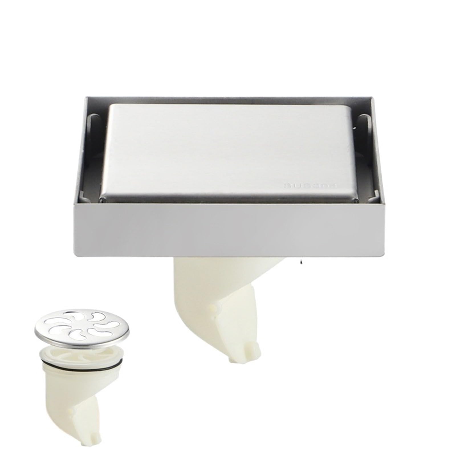 Floor Drain Floor Drain Stainless Steel Invisible Square Bathroom Toilet Hidden Drainage Anti Odor Floor Drainc(Style 6)