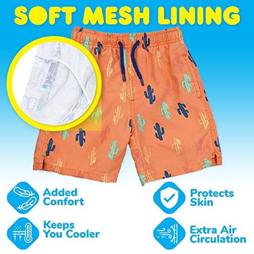 Ingear Little Boys Quick Dry Beach Board Shorts Kids Swim Trunk Swimsuit Beach Shorts With Mesh Lining (Color Cactus, 4/5) #TOP1