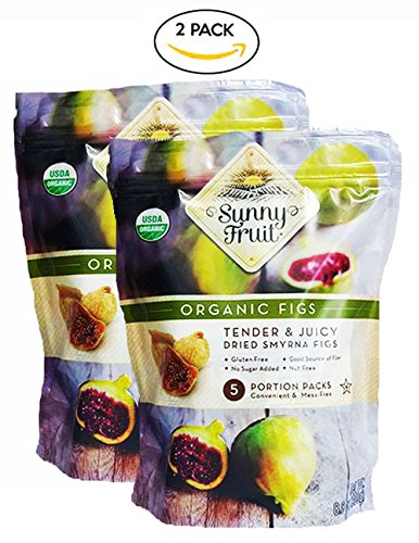 ORGANIC Turkish Dried Figs - Sunny Fruit (2 Bags) - (5) Portion Packs