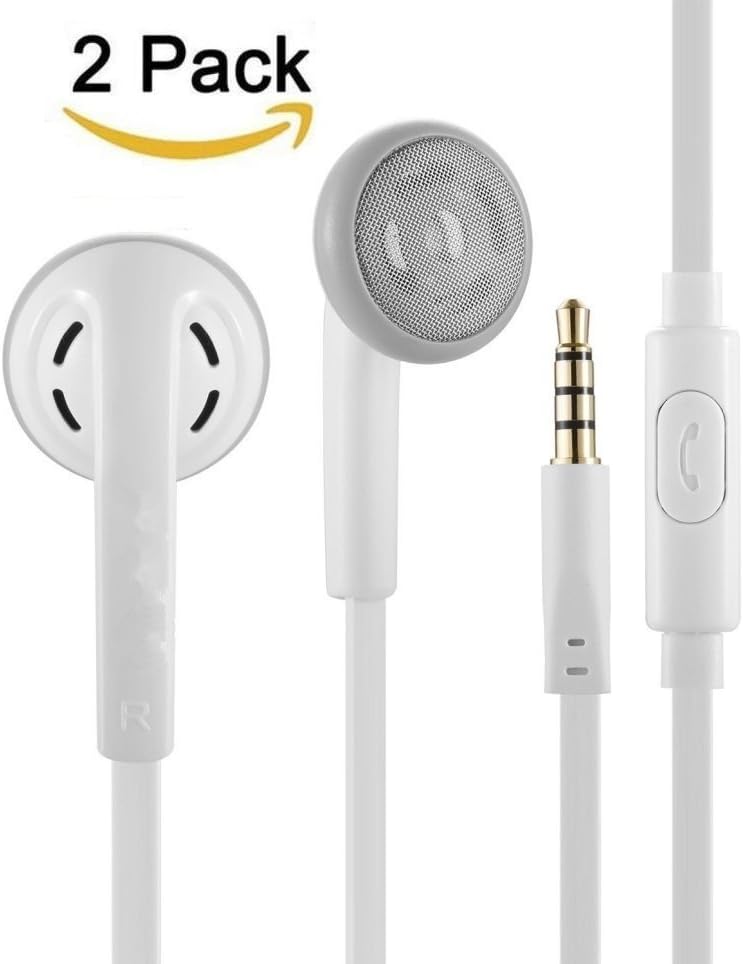2 Pack Earphones, Headphones with Stereo Mic for iPhone 6S, iPhone 6, iPhone 6 Plus, iPhone Se, iPhone 5s 5c 5, iPad / iPod Galaxy