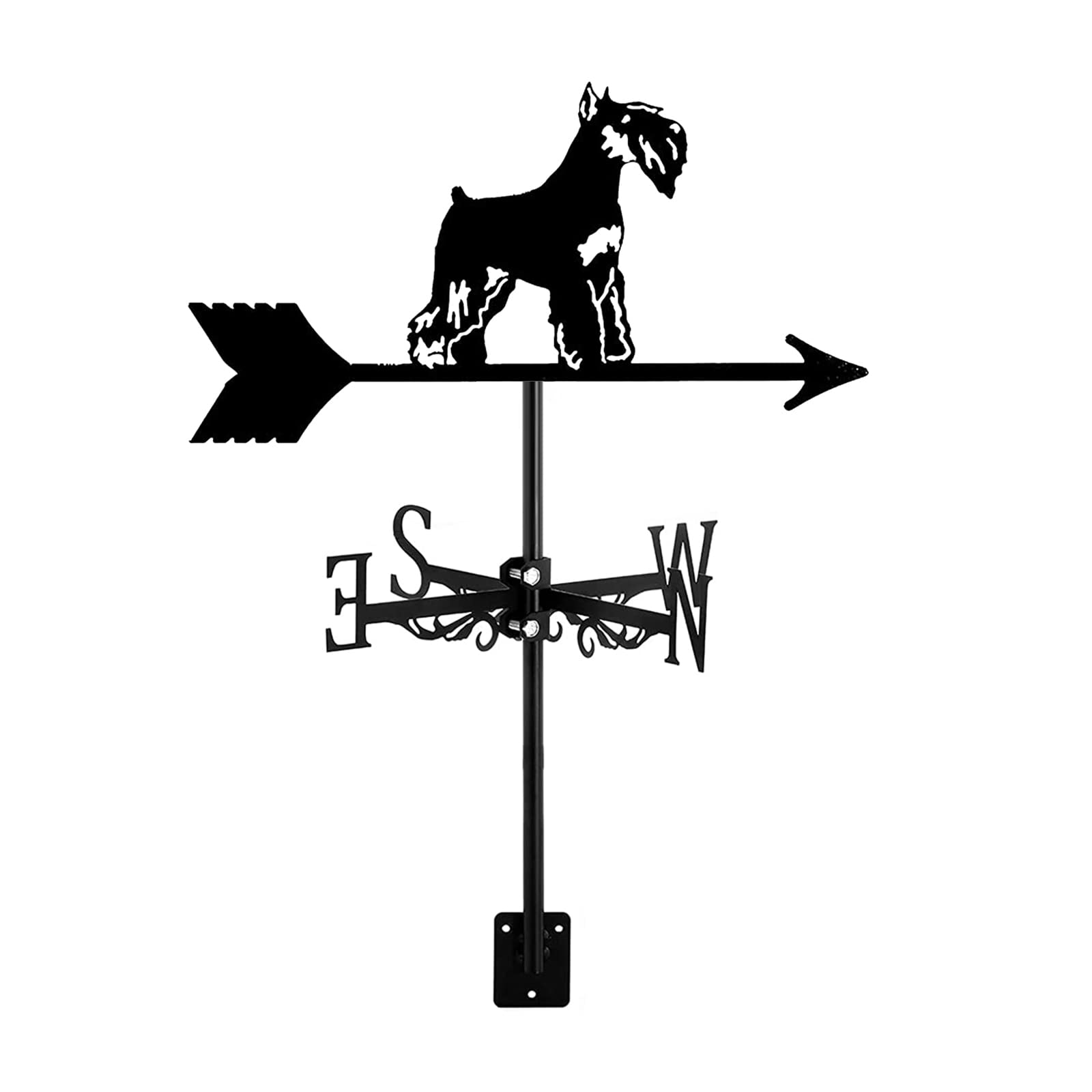 Girouette Jardin Métal Chien Terrier Indicateur Direction Vent Décoration Cour