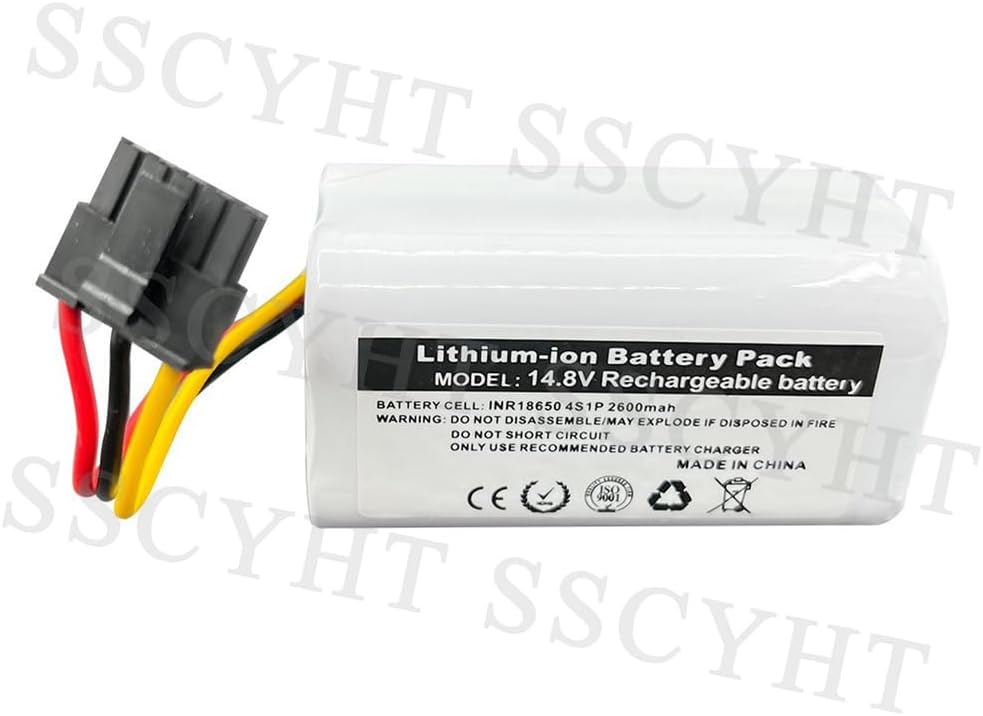 14.4v2800mah, 14.4V 2600mAh 2800mAh 3200mAh 3500mAh Replacement Lithium Battery Rechargeable Sweeping Robot Vacuum Cleaner Battery Spare Parts with 3 Pins Plug