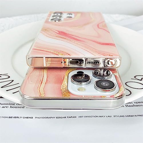 Coque de luxe pour Samsung S23 texture marbre pailleté premium - 4