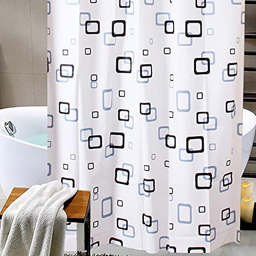KONAMO Extra Long Shower Curtains 220cm/240cm Drop for Bathroom - Mould Proof Resistant White Shower Curtains with Grids, Extra Long Waterproof Shower Curtains for Wet Room (180x220 CM)