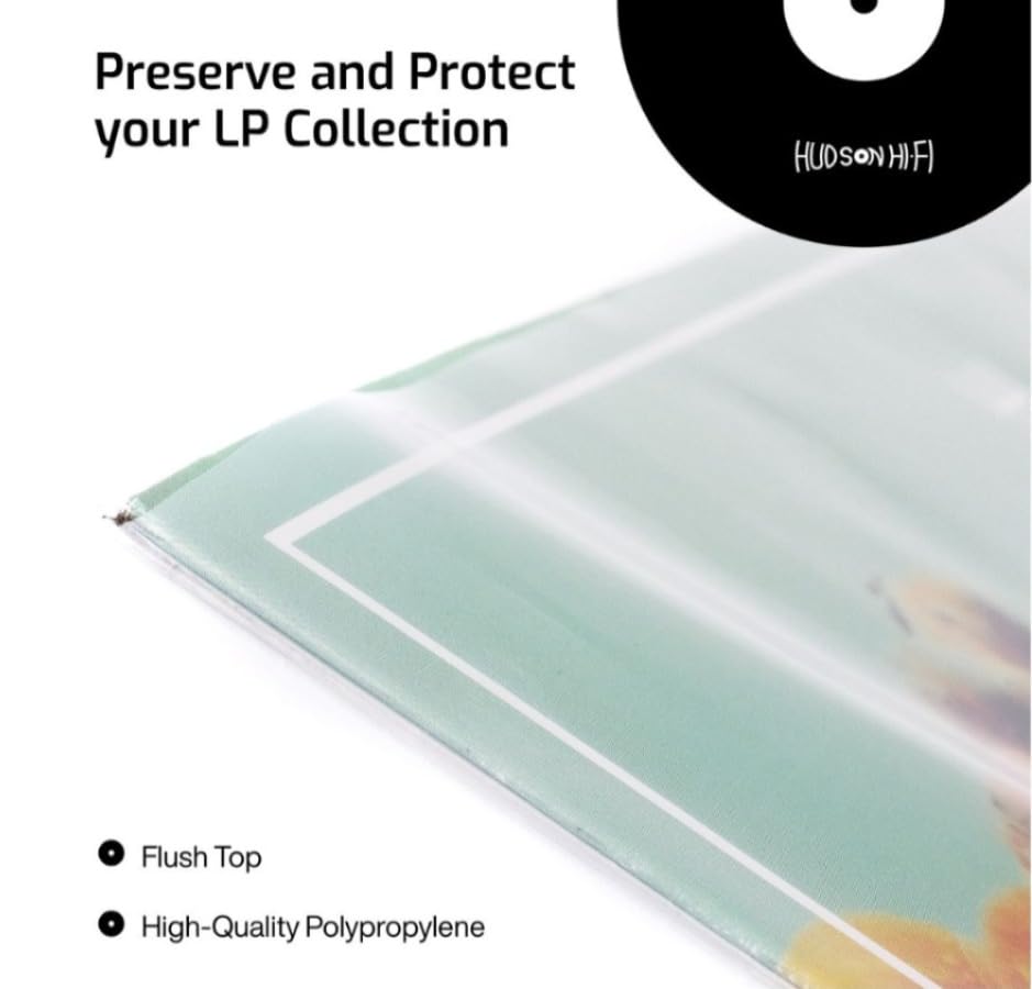 Hudson Hi-Fi Vinyl Record Outer Sleeves Covers - Premium Clear Vinyl Record Sleeve 100-Pack - Protect Your LP Albums from Scratches, Dirt & Dust - 3mm Thick No-Acid Exterior Disc Cover