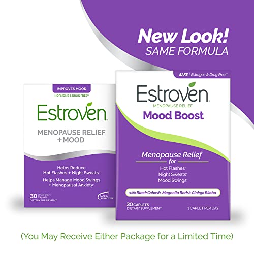 Image of Estroven Mood Boost for Menopause Relief, Helps Reduce Hot Flashes & Night Sweats, Helps Manage Mood Swings, 30 Count