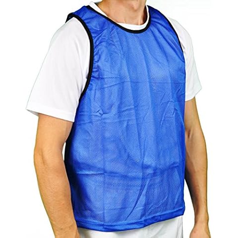 POWERSHOT® Coloured Training Bibs - Sports Bibs - Training Equipment (Blue Adult) Cover