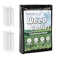 LIUKANGZE 3FT x 50FT with 20 U-Shaped Pegs - Heavy Duty Weed Barrier Landscape Fabric for Gardening, Driveway, Geotextile Underlayment, Soil Stabilization, French Drain Fabric