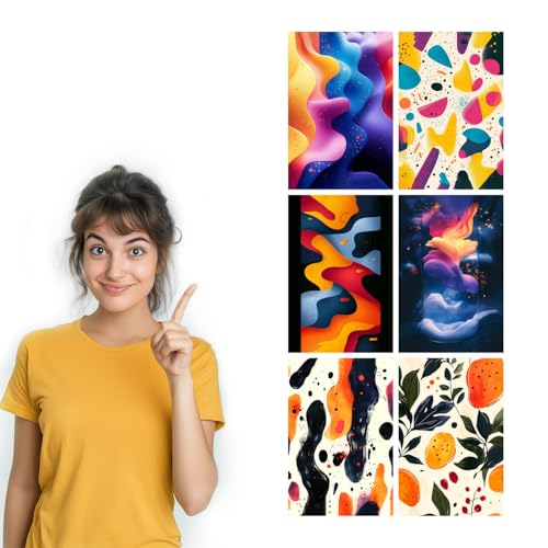 Image of SiddArtify Abstract Modern Wall Art Prints Set - Colorful Poster Decor for Living Room Office - 8x12 inch Board Pack of 6
