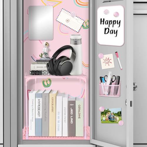 AKONEGE 16 Pcs Locker Accessories Pink Locker Organizer & Decorations by AKONEGE - Image 3