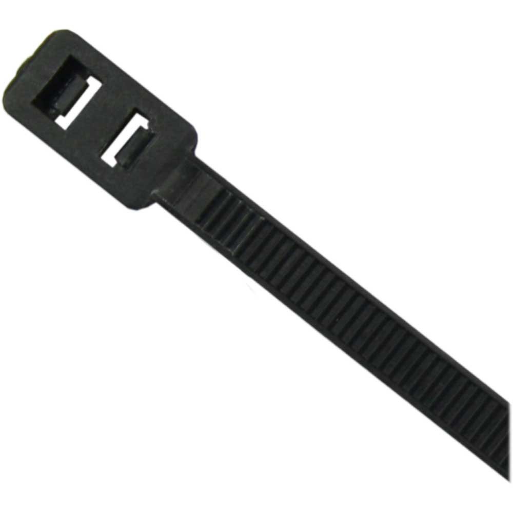 InLine 59976S Pack of 100 Cable Ties with Double Head, Length 300 mm, Width 4.8 mm, Black