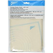 Ateco Canvas Pastry Cloth and Rolling Pin Cover, 25" x 20", Off-White