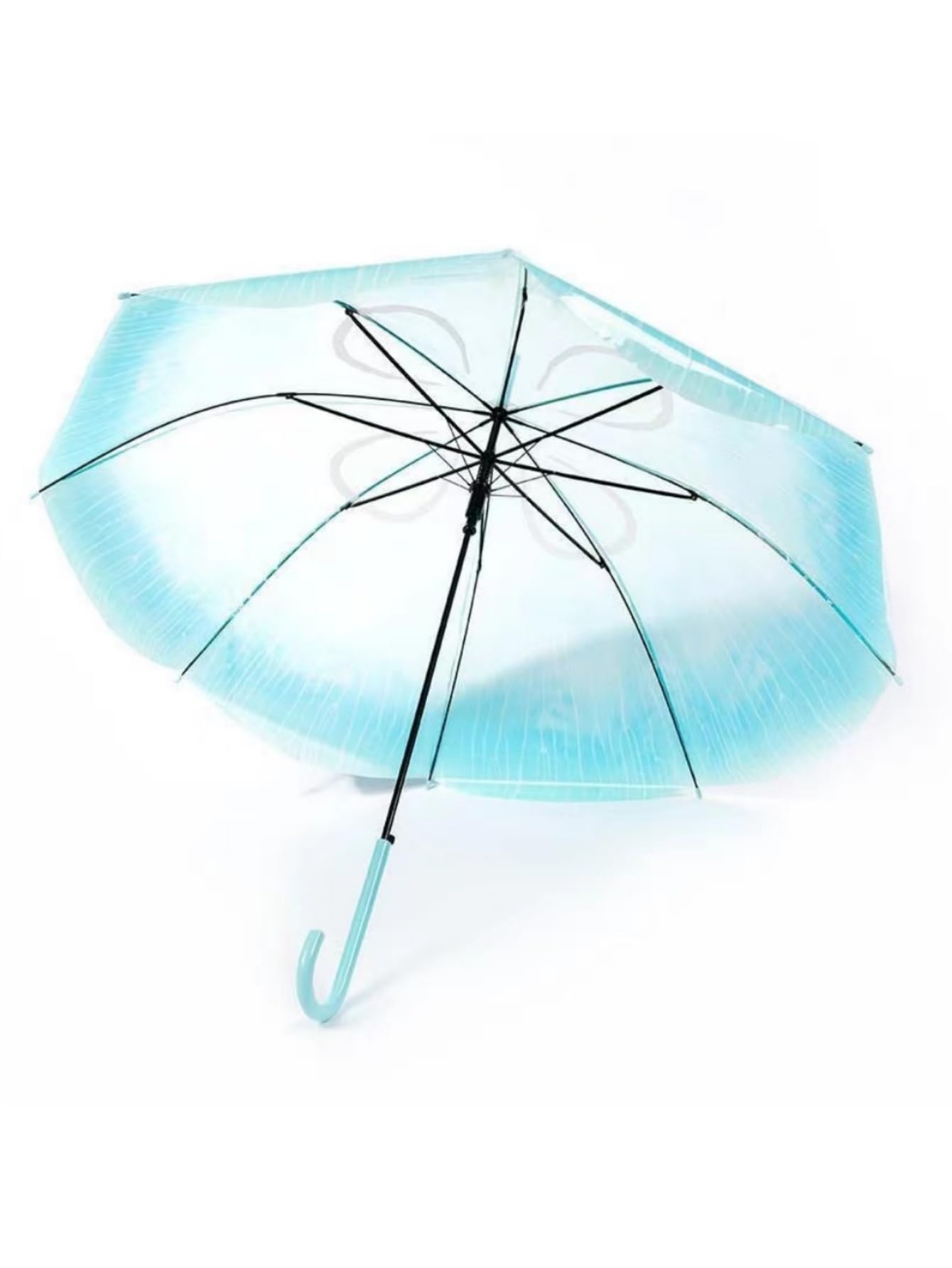 Jellyfish Transparenter Regenschirm, romantisch, kreativ, niedlich, automatisch, offener J-Hakengriff, klares Regenschirm-Set, Geburtstagsgeschenk, Weihnachtsgeschenk