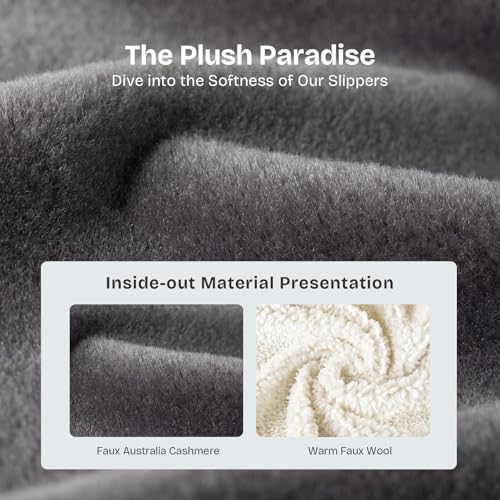 EverFoams Women's Closed Back Slippers Fuzzy Faux Wool Soft Lightweight Non Slip House Shoes3