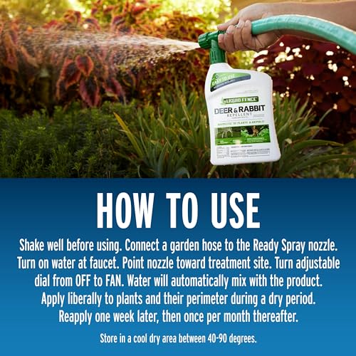 Liquid Fence Deer And Rabbit Repellent Concentrate 32 Ounces, Hose-End Sprayer
